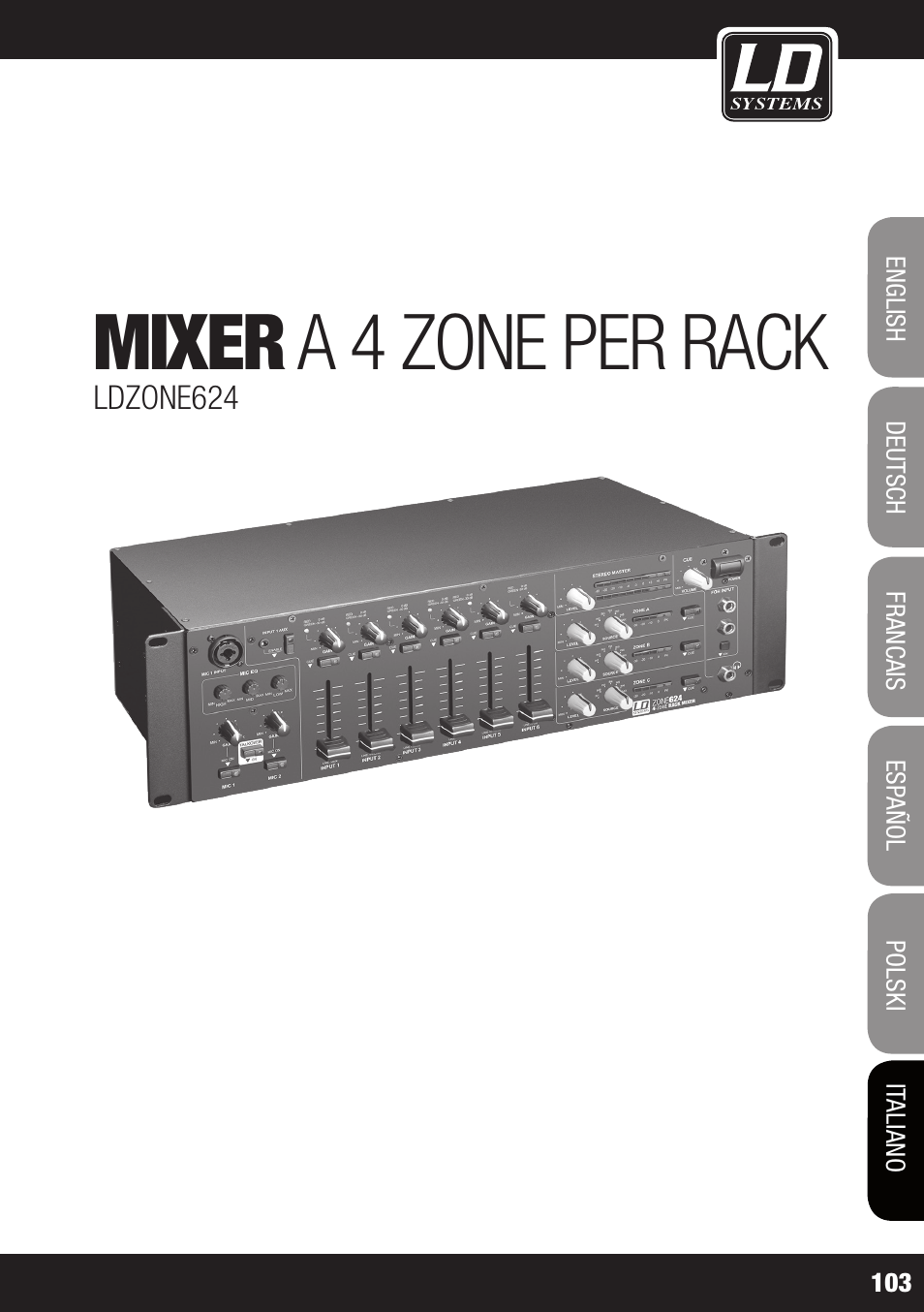 Mixer a 4 zone per rack | LD Systems ZONE 624 User Manual | Page 103 / 124
