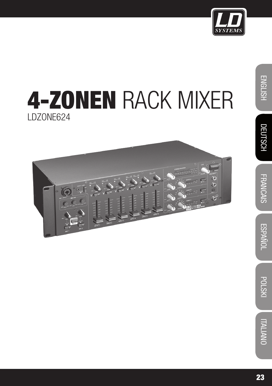 Zonen rack mixer | LD Systems ZONE 624 User Manual | Page 23 / 124
