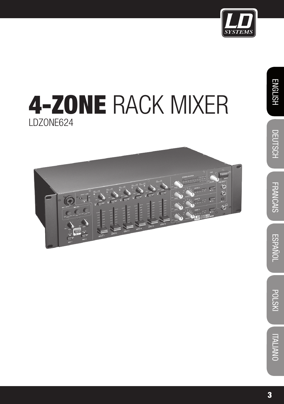 Zone rack mixer | LD Systems ZONE 624 User Manual | Page 3 / 124
