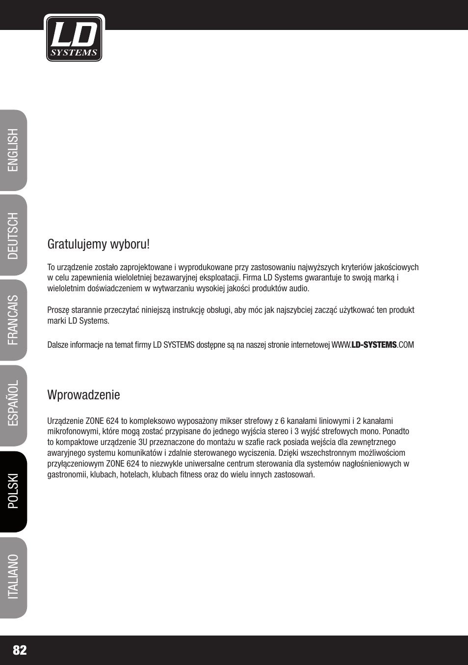 LD Systems ZONE 624 User Manual | Page 82 / 124