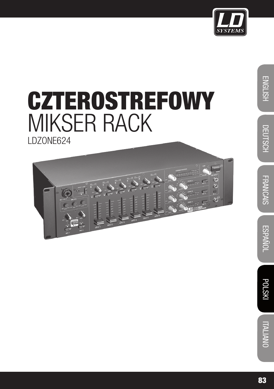 Czterostrefowy mikser rack | LD Systems ZONE 624 User Manual | Page 83 / 124