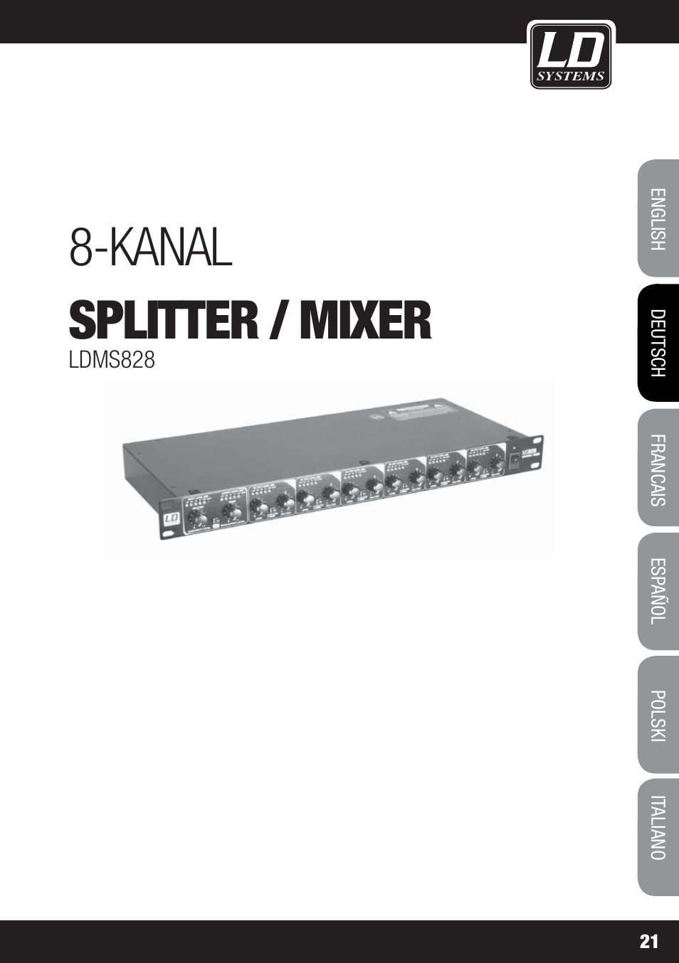 Kanal splitter / mixer | LD Systems MS 828 User Manual | Page 21 / 112