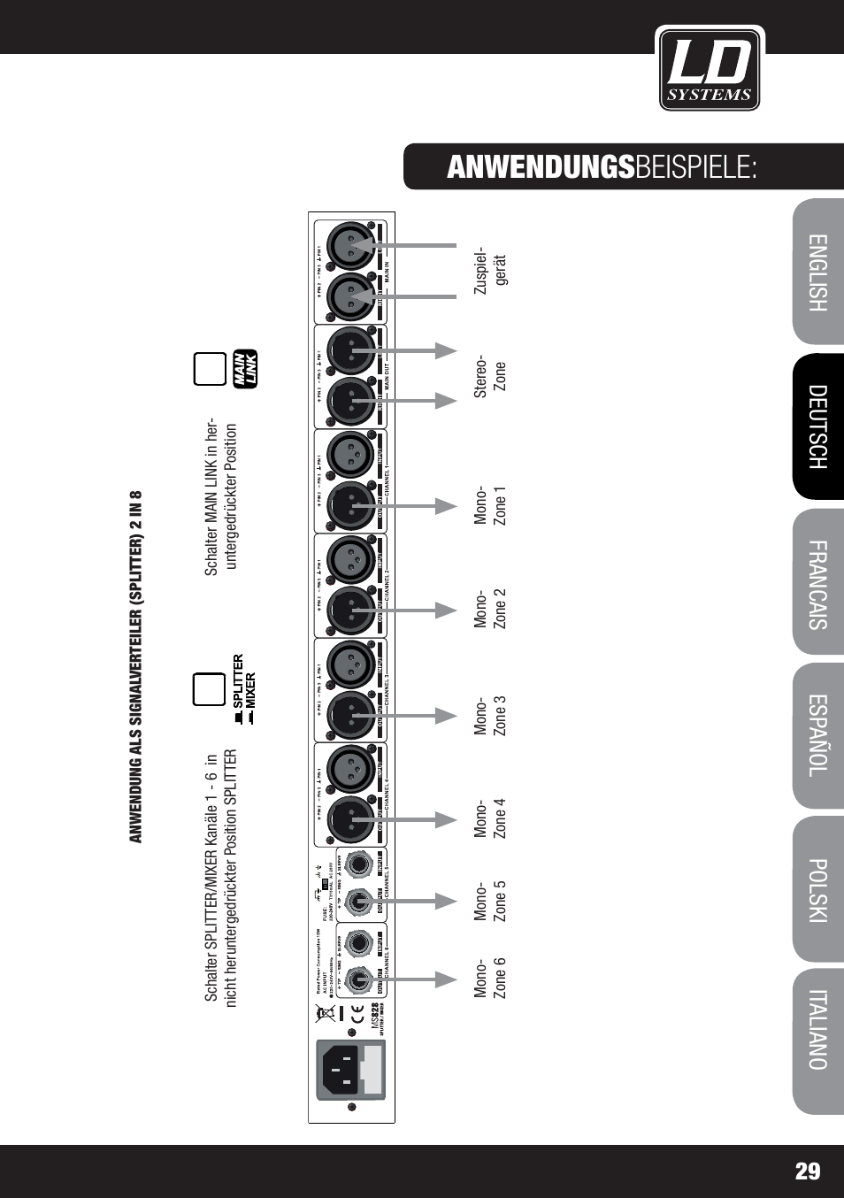 Anwendungs beispiele | LD Systems MS 828 User Manual | Page 29 / 112