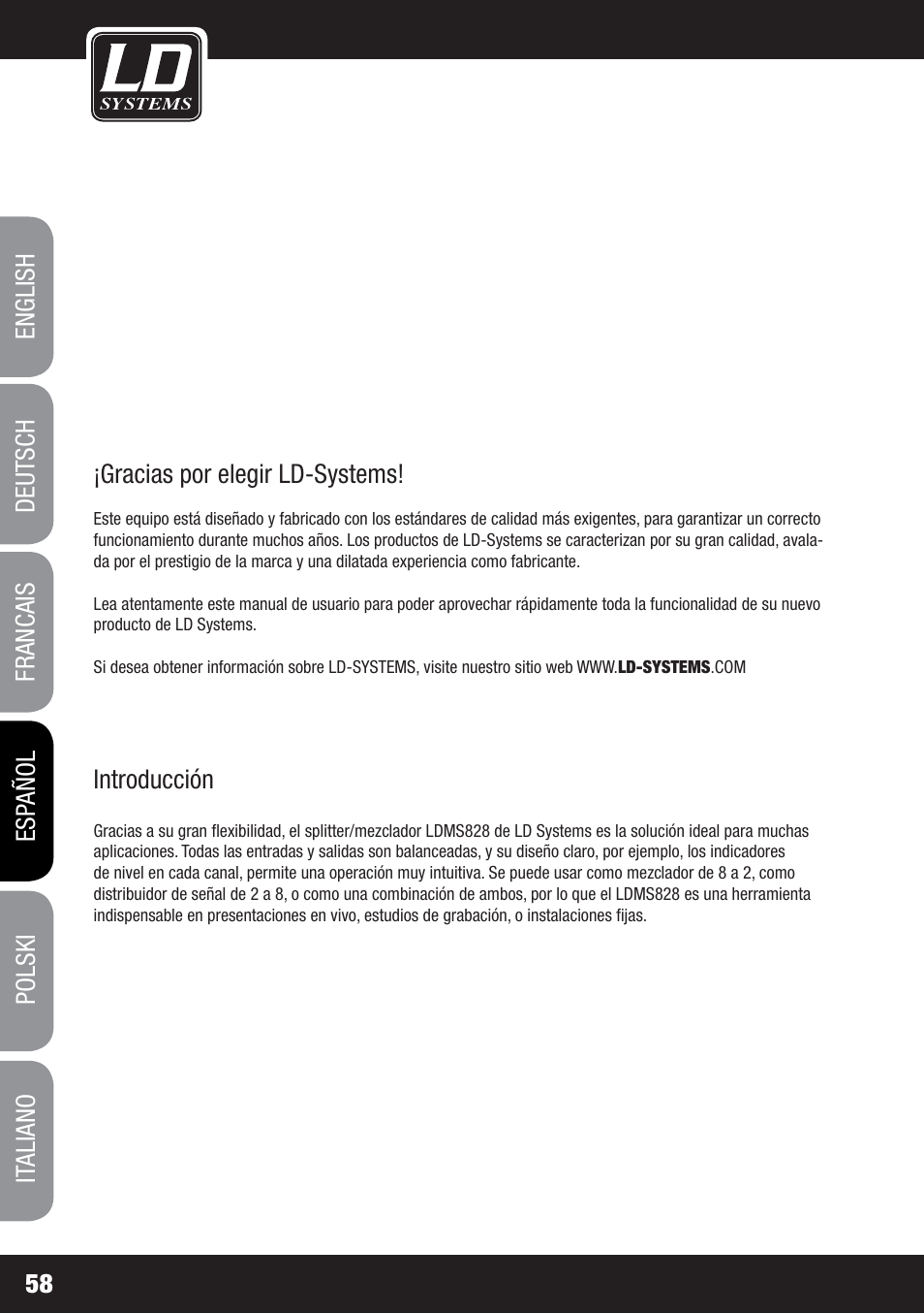 LD Systems MS 828 User Manual | Page 58 / 112
