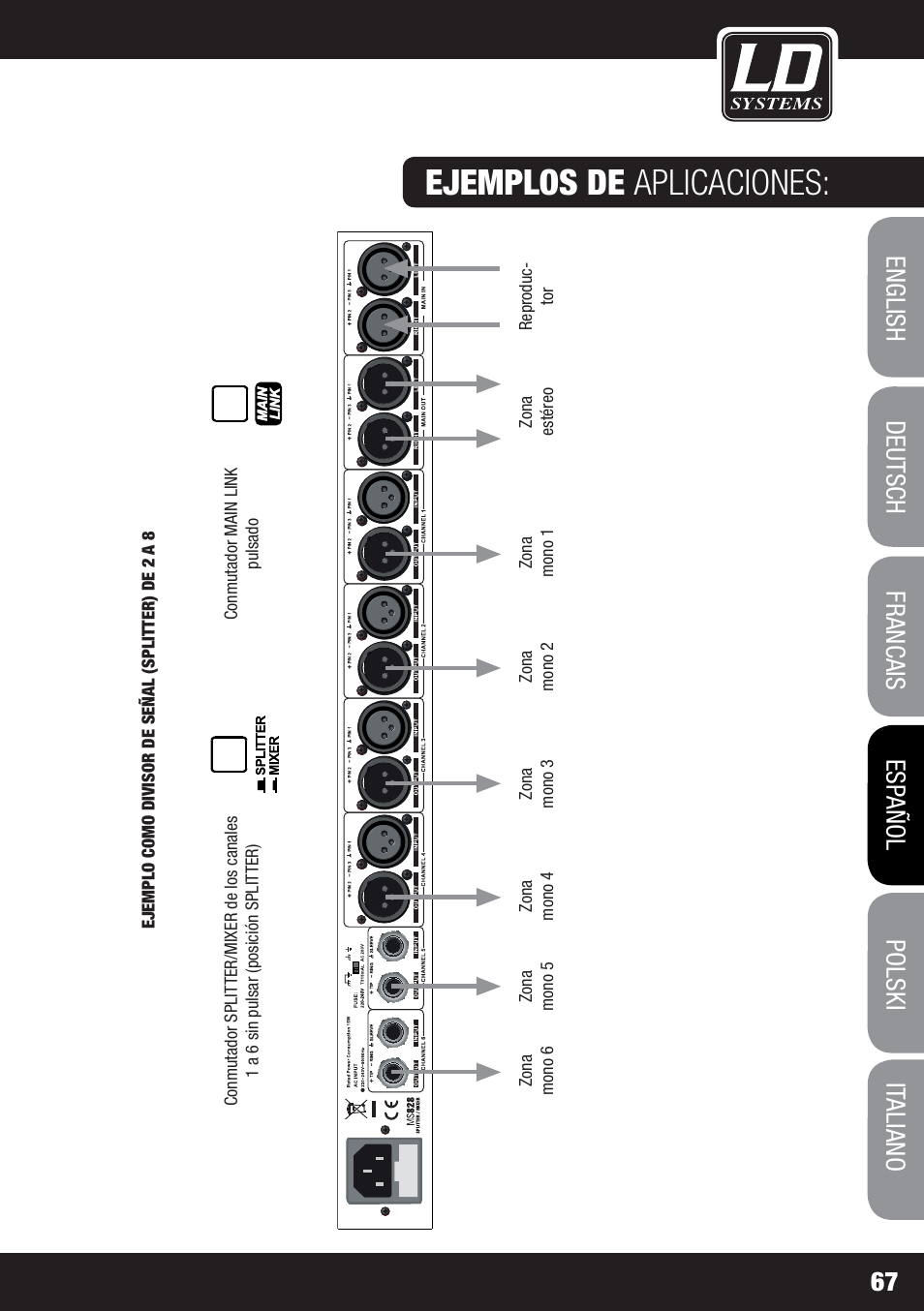 Ejemplos de aplicaciones | LD Systems MS 828 User Manual | Page 67 / 112