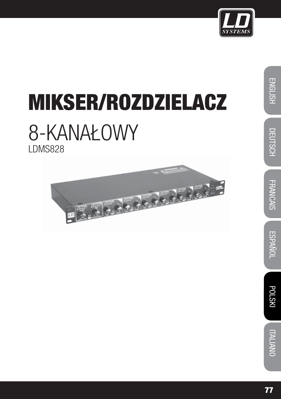 Mikser/rozdzielacz, Kanałowy | LD Systems MS 828 User Manual | Page 77 / 112