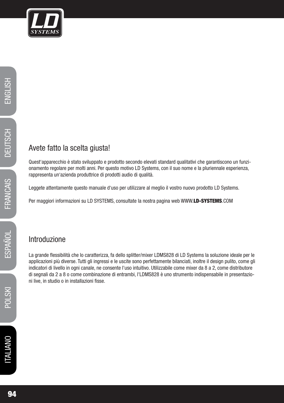LD Systems MS 828 User Manual | Page 94 / 112