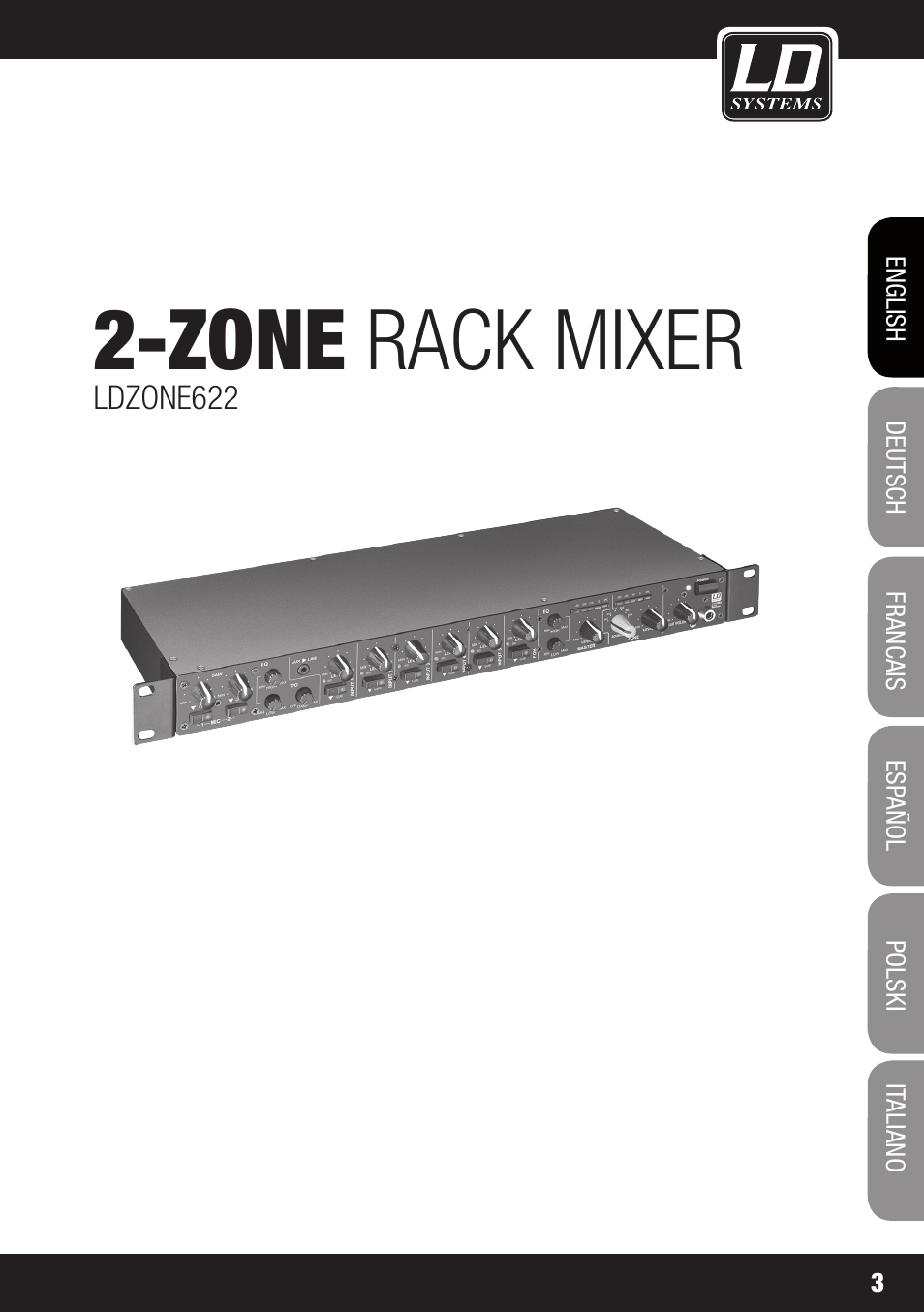 Zone rack mixer | LD Systems ZONE 622 User Manual | Page 3 / 112