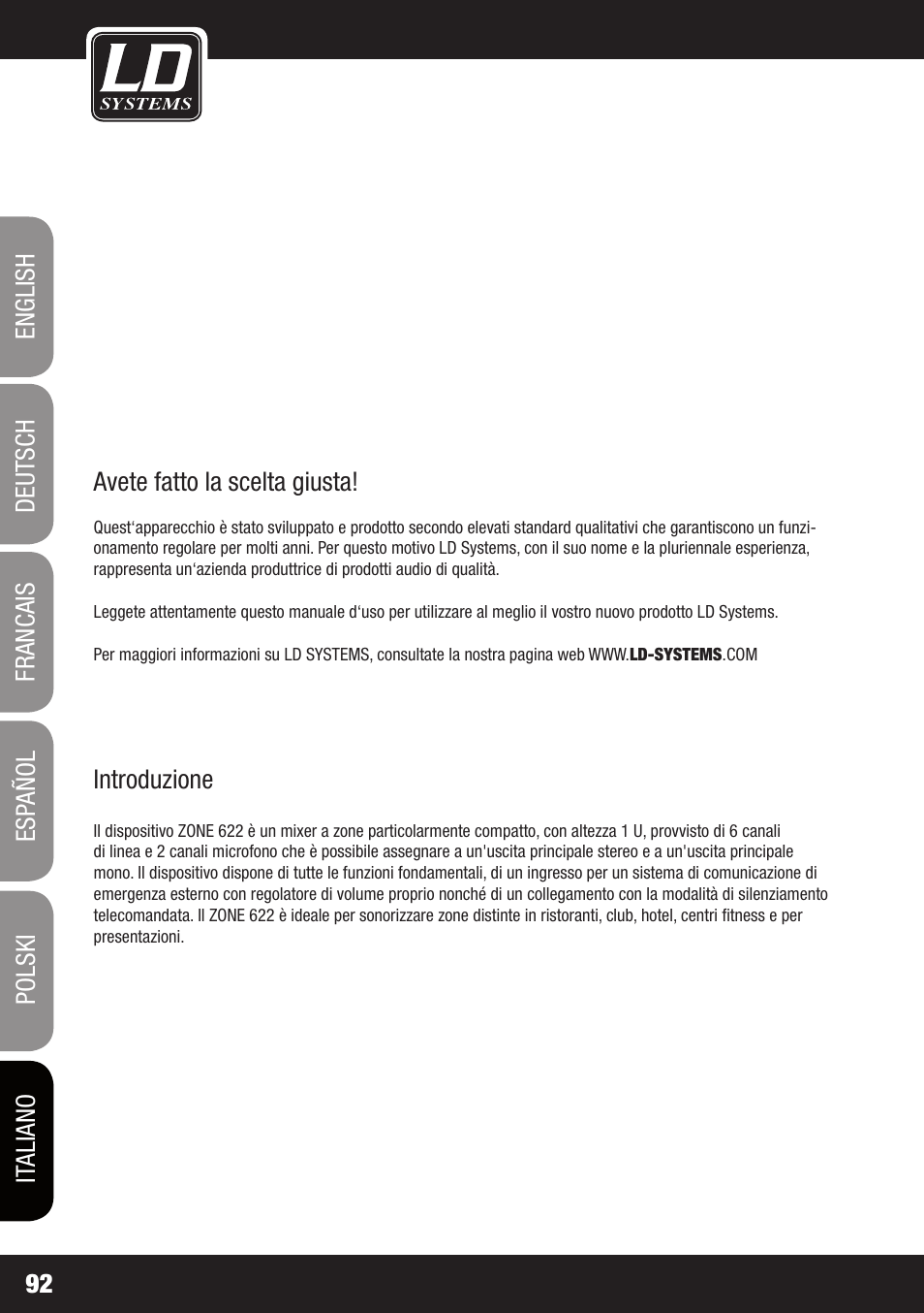 LD Systems ZONE 622 User Manual | Page 92 / 112