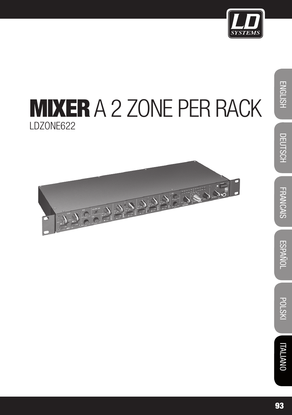 Mixer a 2 zone per rack | LD Systems ZONE 622 User Manual | Page 93 / 112
