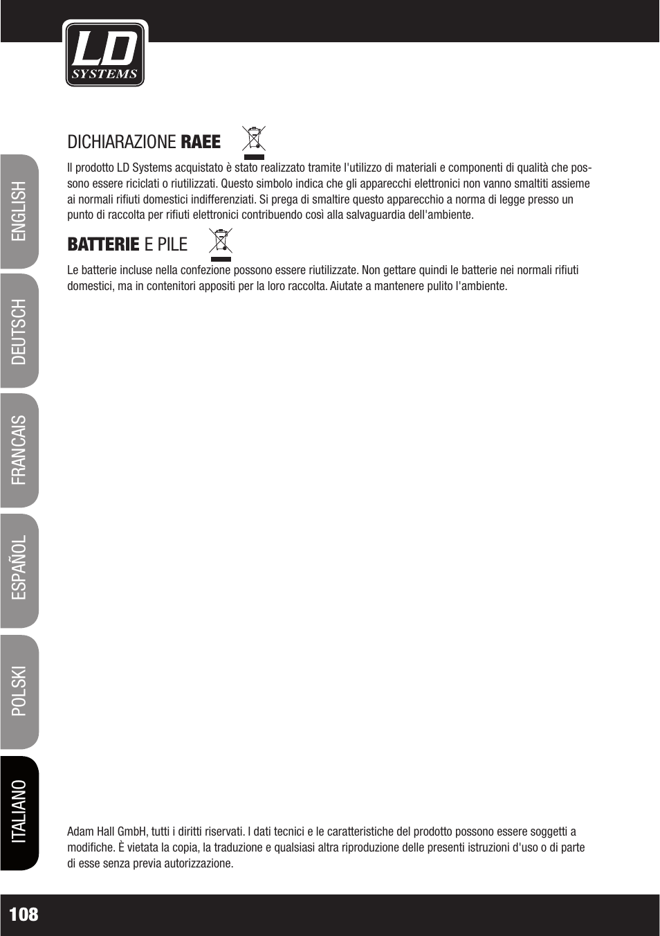 LD Systems LAX 6 D User Manual | Page 108 / 110