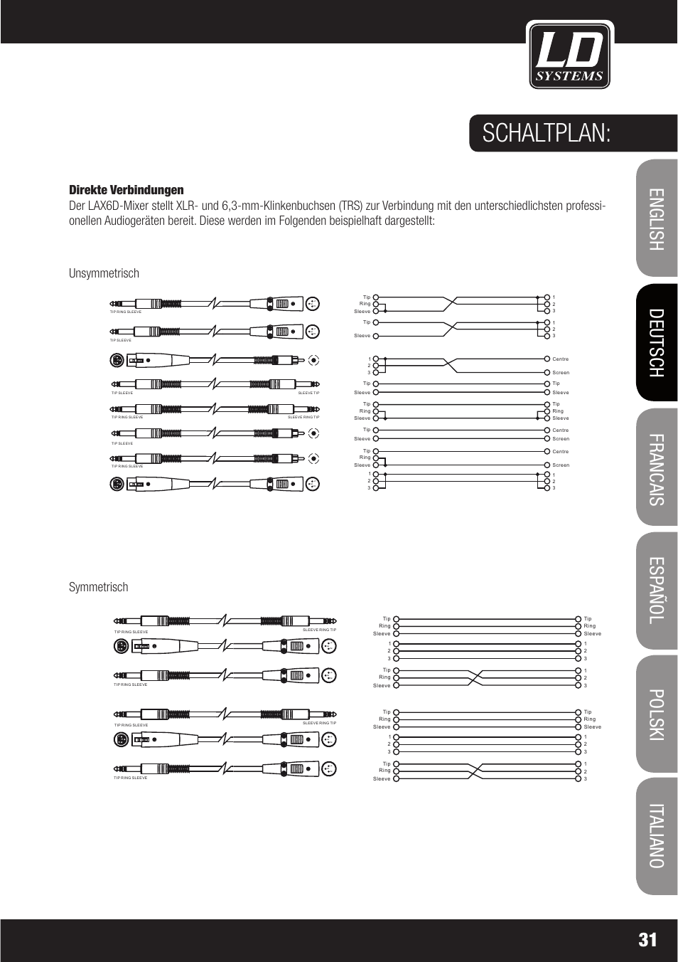 Schaltplan, U b l d | LD Systems LAX 6 D User Manual | Page 31 / 110