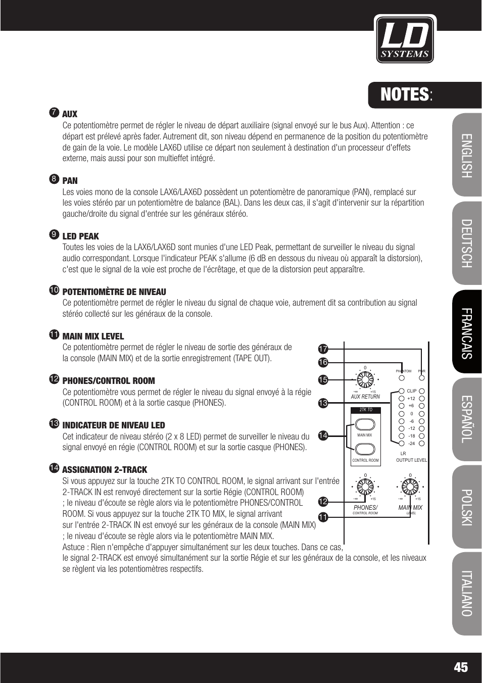 LD Systems LAX 6 D User Manual | Page 45 / 110
