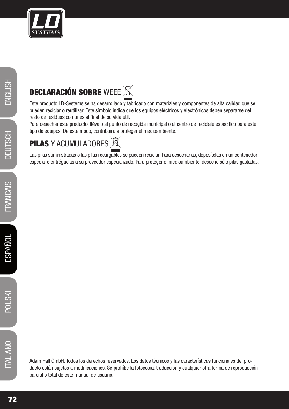 LD Systems LAX 6 D User Manual | Page 72 / 110