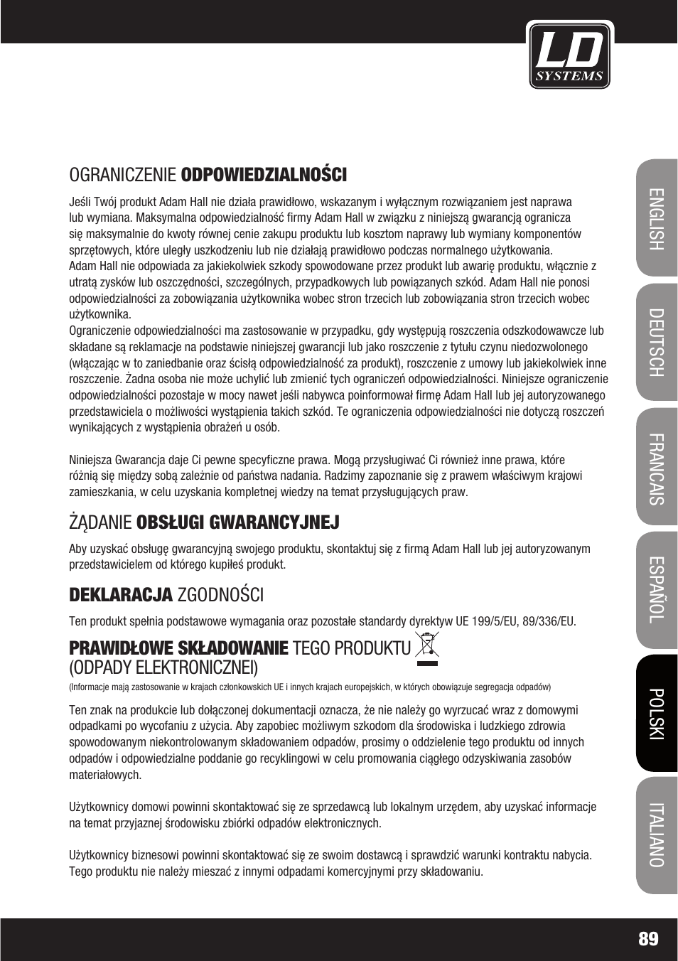 LD Systems LAX 6 D User Manual | Page 89 / 110