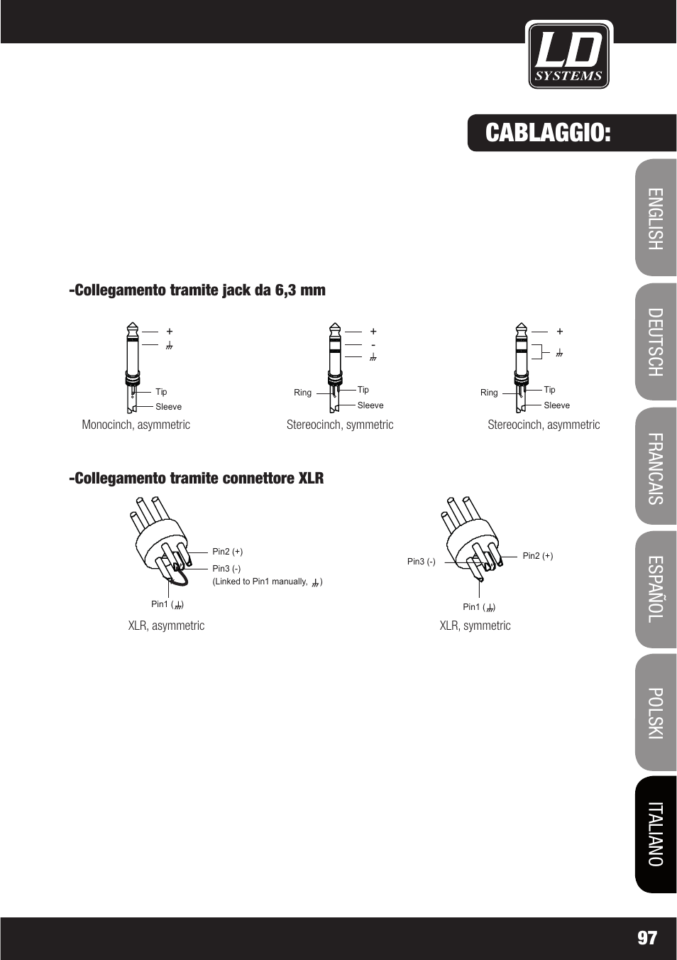Cablaggio | LD Systems LAX 6 D User Manual | Page 97 / 110