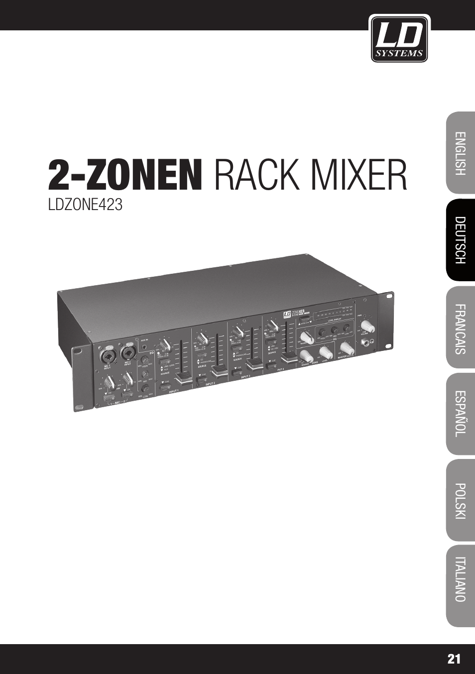 Zonen rack mixer | LD Systems ZONE 423 User Manual | Page 21 / 112