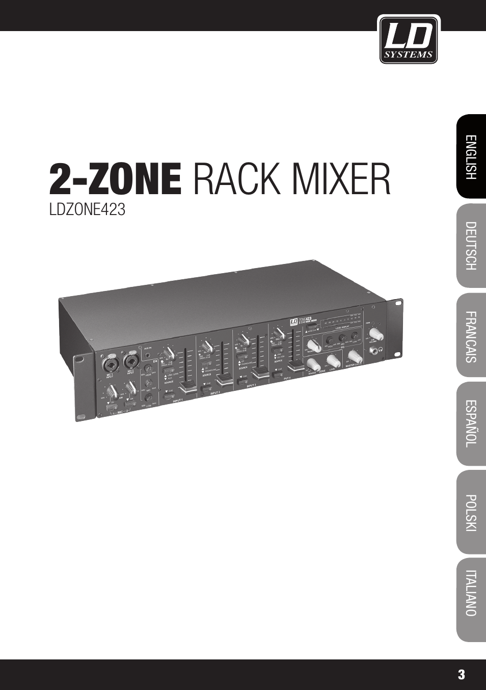Zone rack mixer | LD Systems ZONE 423 User Manual | Page 3 / 112