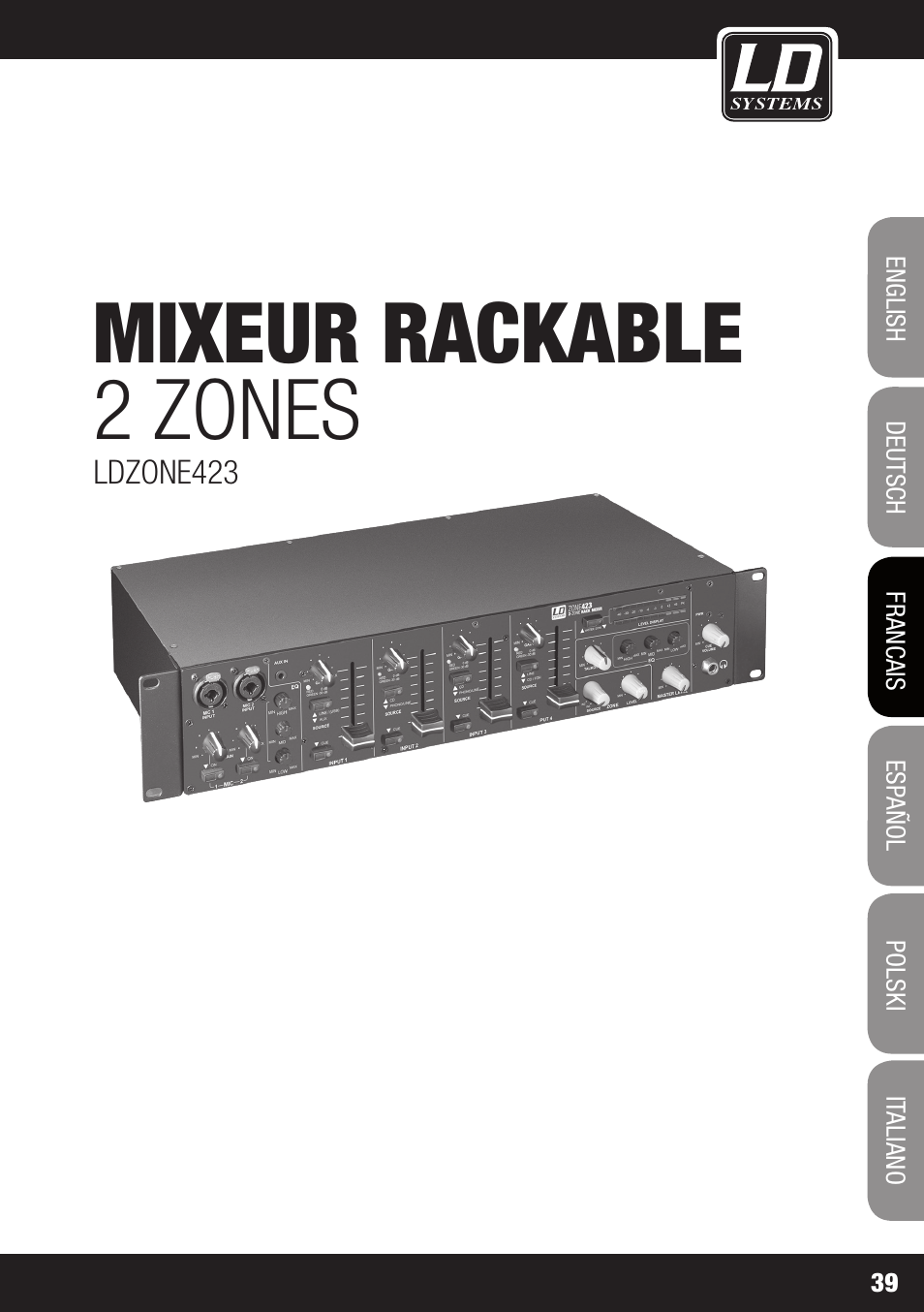 Mixeur rackable 2 zones | LD Systems ZONE 423 User Manual | Page 39 / 112