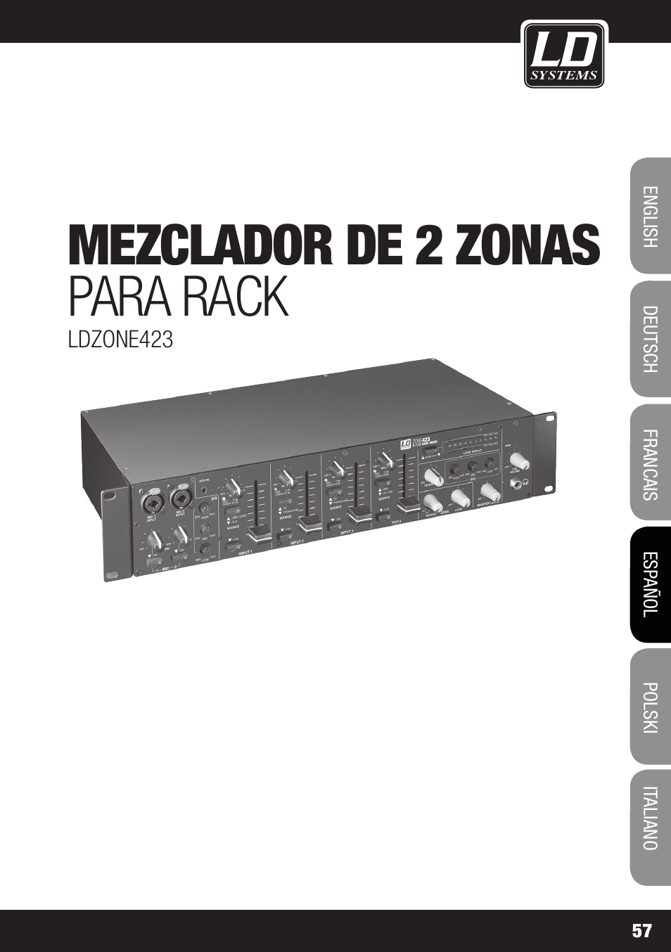 Mezclador de 2 zonas para rack | LD Systems ZONE 423 User Manual | Page 57 / 112