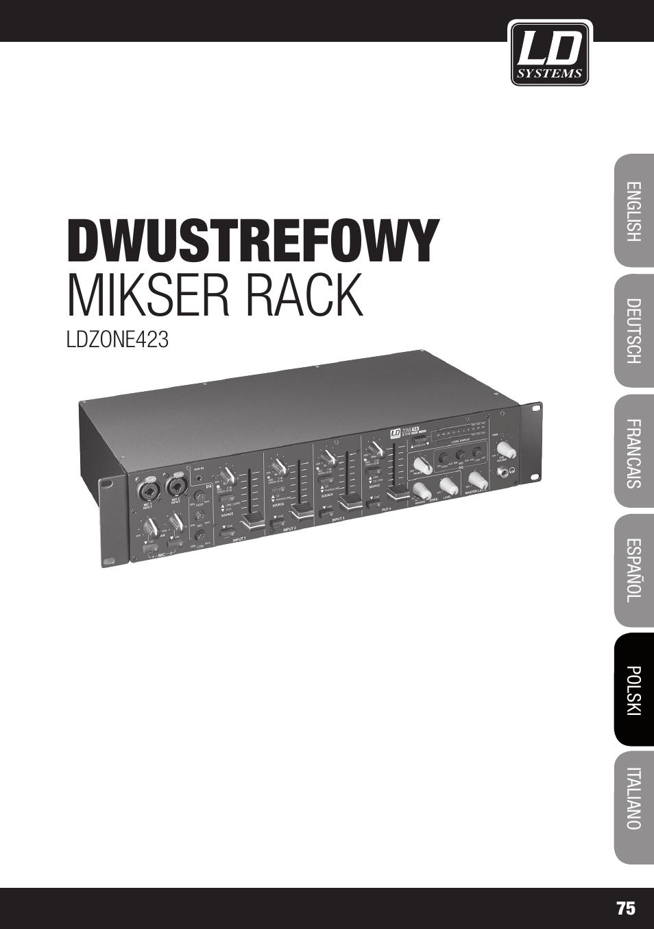 Dwustrefowy mikser rack | LD Systems ZONE 423 User Manual | Page 75 / 112