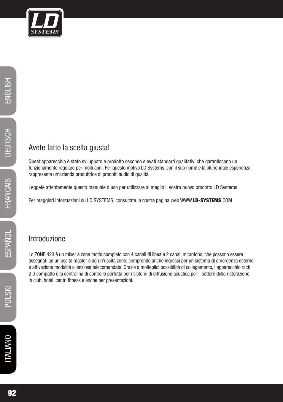 LD Systems ZONE 423 User Manual | Page 92 / 112