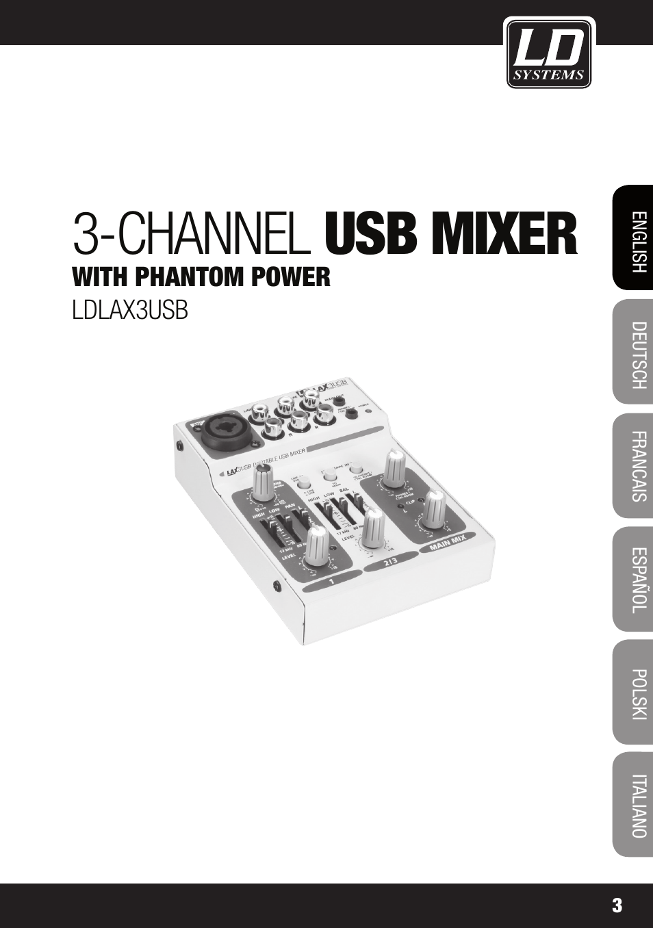 Channel usb mixer | LD Systems LAX 3 USB User Manual | Page 3 / 112