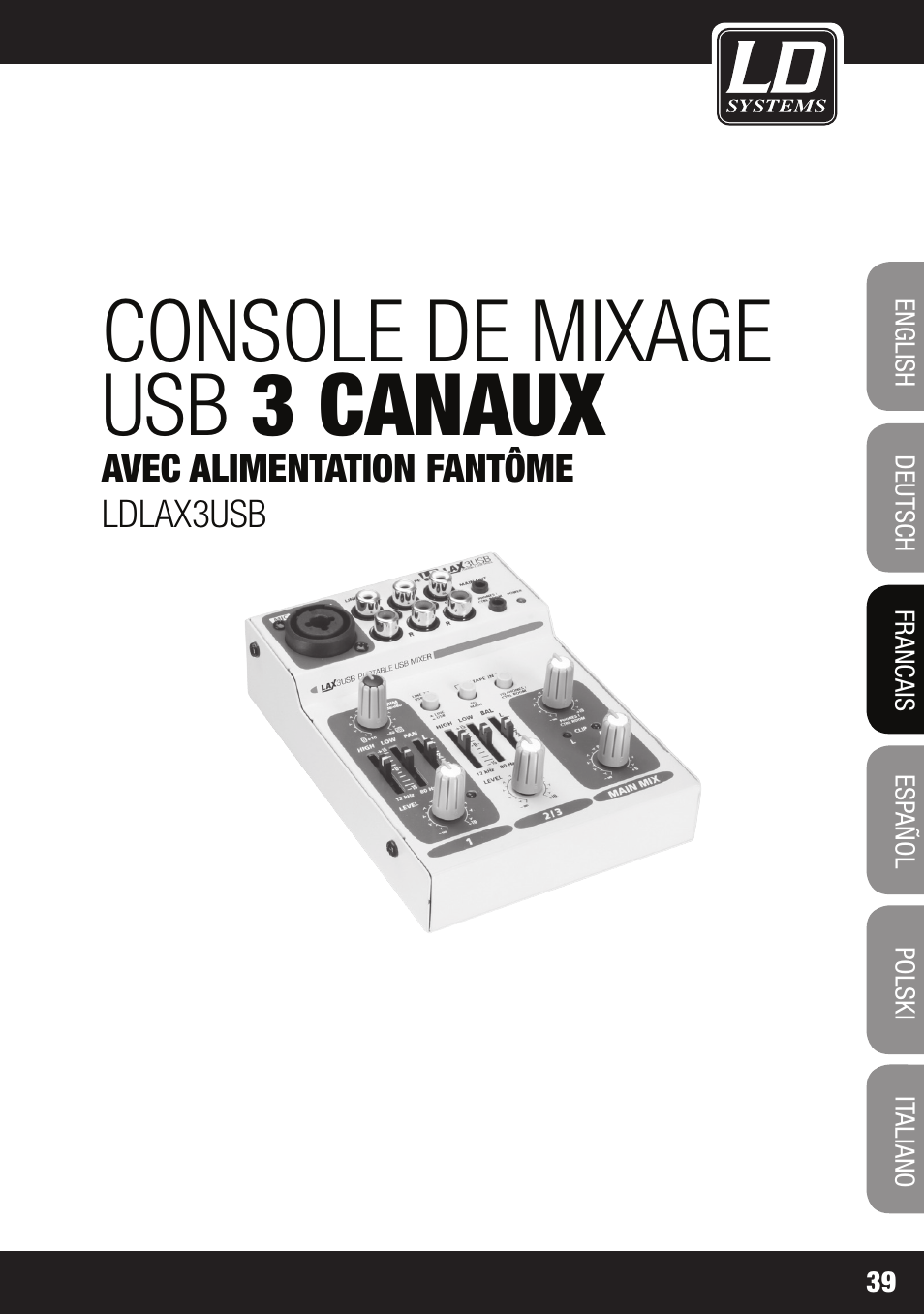 Console de mixage usb 3 canaux | LD Systems LAX 3 USB User Manual | Page 39 / 112