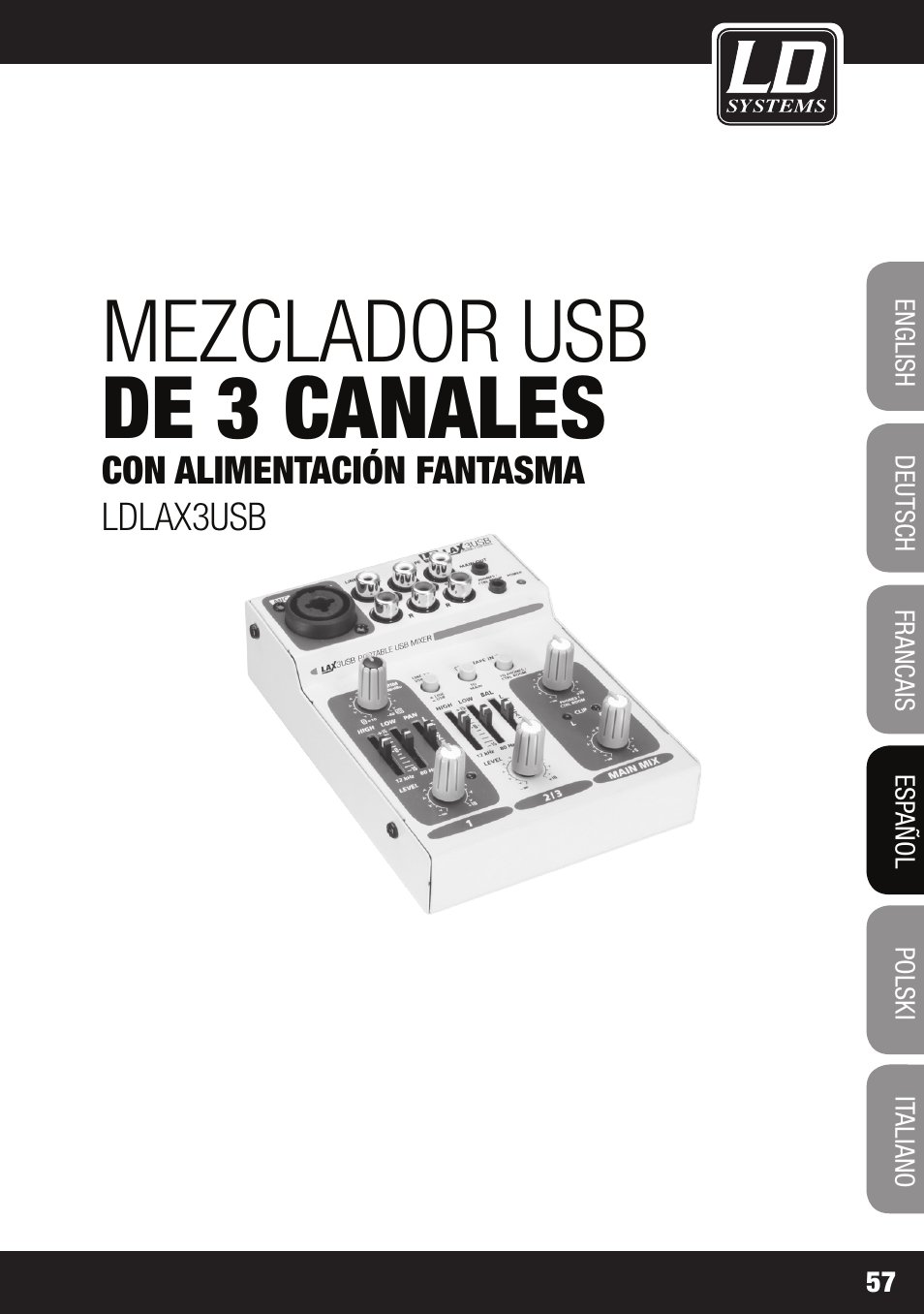 Mezclador usb de 3 canales | LD Systems LAX 3 USB User Manual | Page 57 / 112