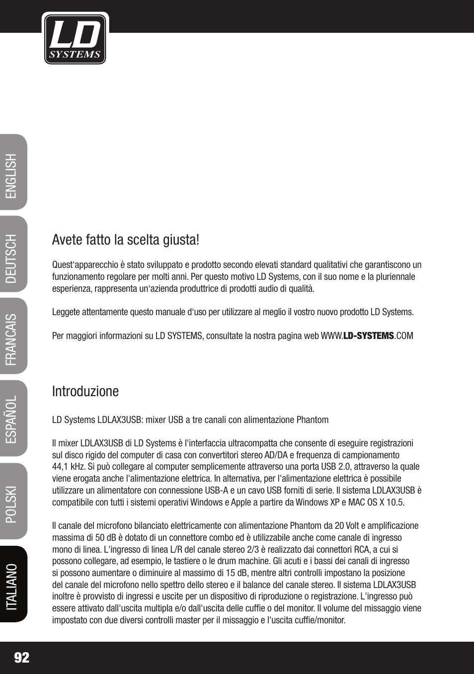 LD Systems LAX 3 USB User Manual | Page 92 / 112