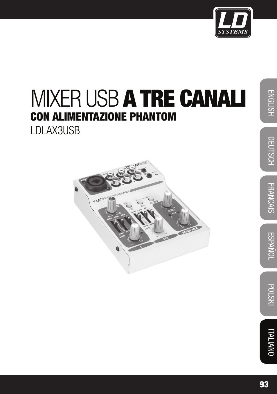 Mixer usb a tre canali | LD Systems LAX 3 USB User Manual | Page 93 / 112