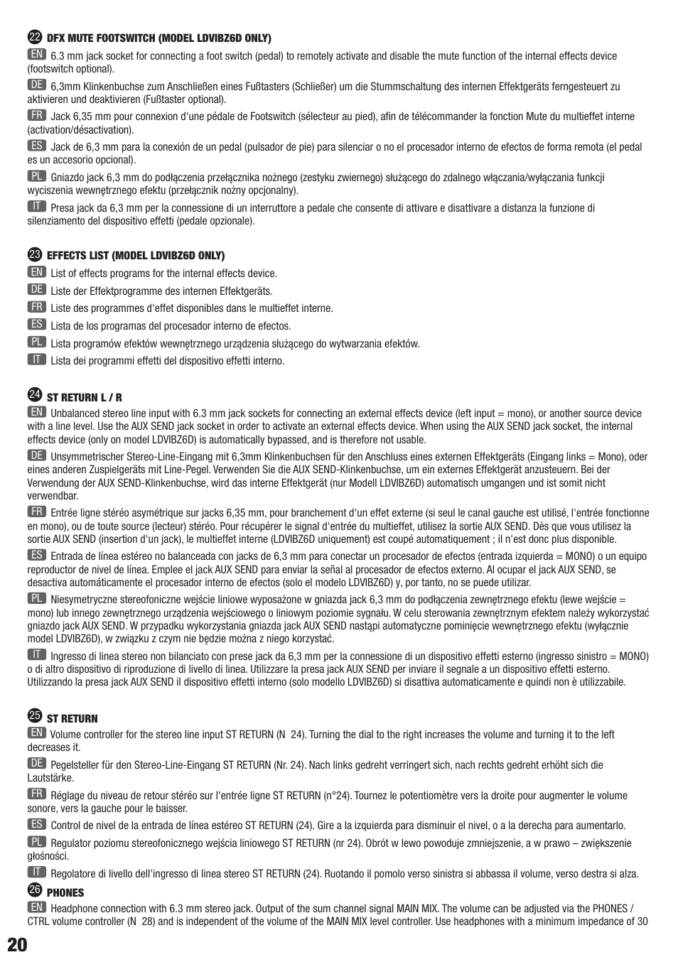 LD Systems VIBZ 6 D User Manual | Page 20 / 38