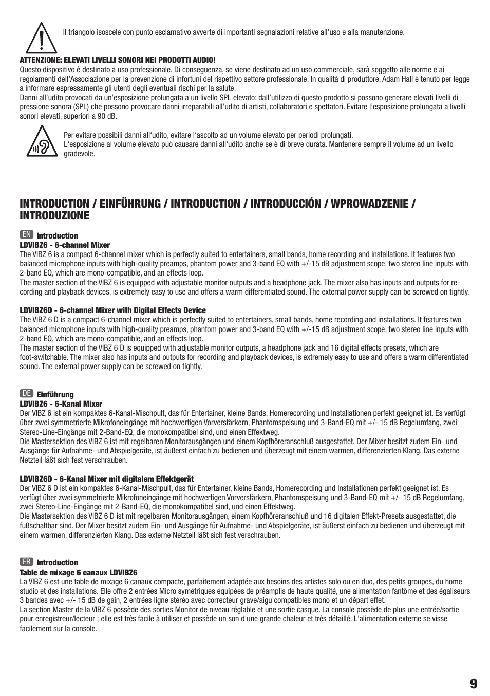 LD Systems VIBZ 6 D User Manual | Page 9 / 38