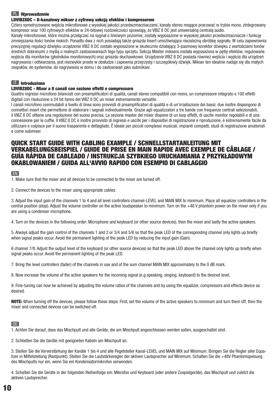 LD Systems VIBZ 8 DC User Manual | Page 10 / 40