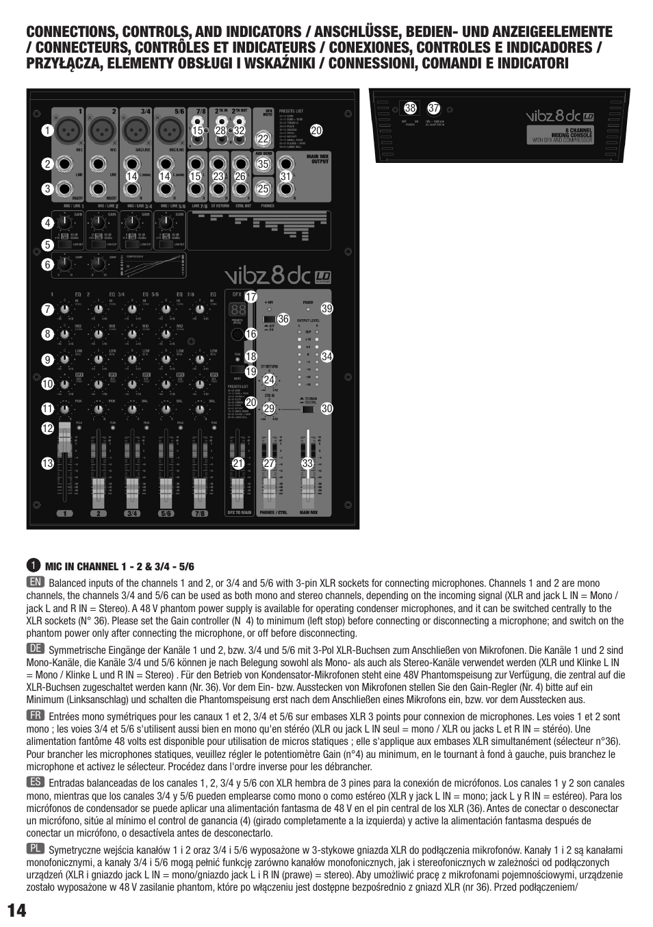 LD Systems VIBZ 8 DC User Manual | Page 14 / 40