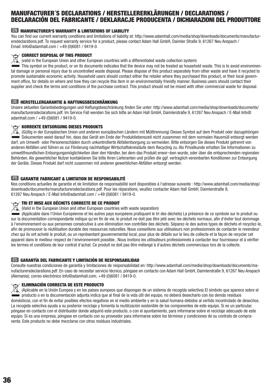 LD Systems VIBZ 8 DC User Manual | Page 36 / 40
