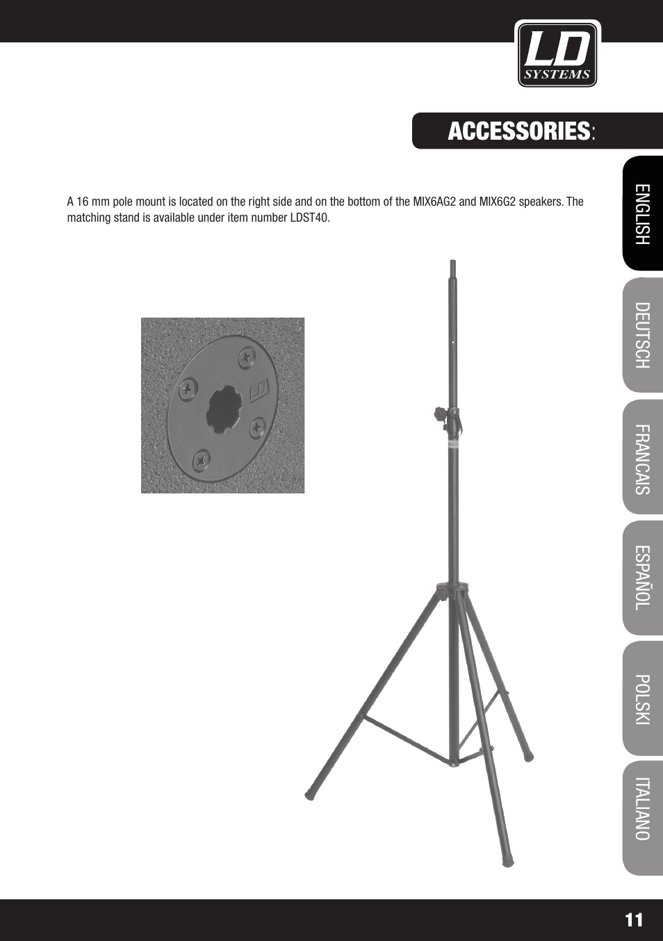 Accessories | LD Systems STINGER MIX 6 A G2 User Manual | Page 11 / 112