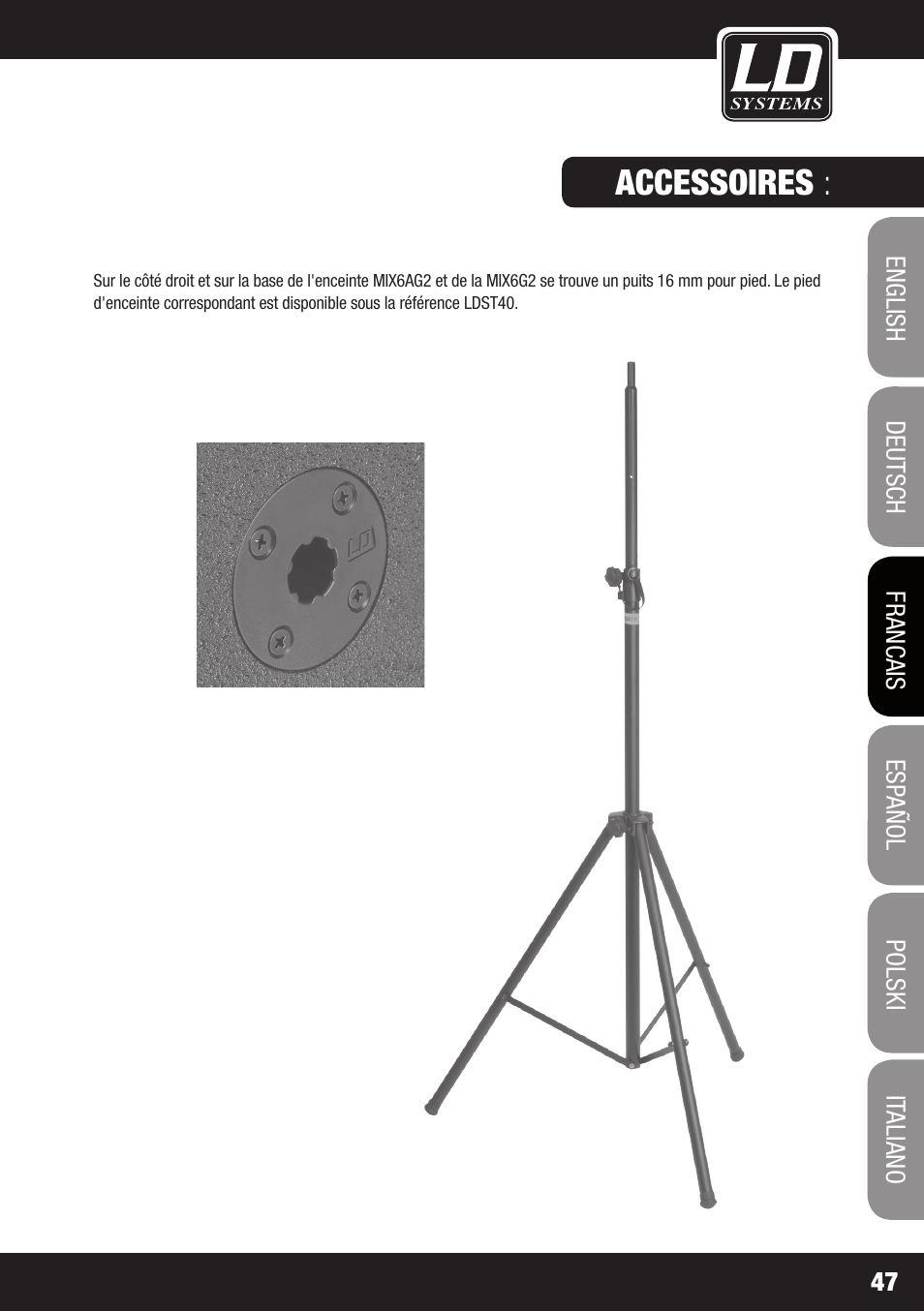 Accessoires | LD Systems STINGER MIX 6 A G2 User Manual | Page 47 / 112