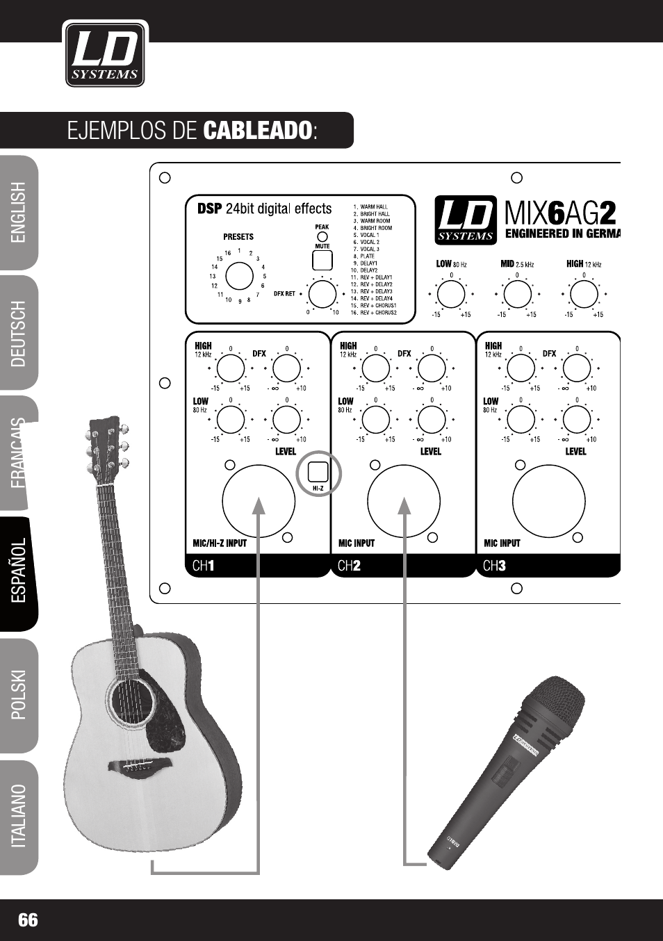 Ejemplos de cableado | LD Systems STINGER MIX 6 A G2 User Manual | Page 66 / 112