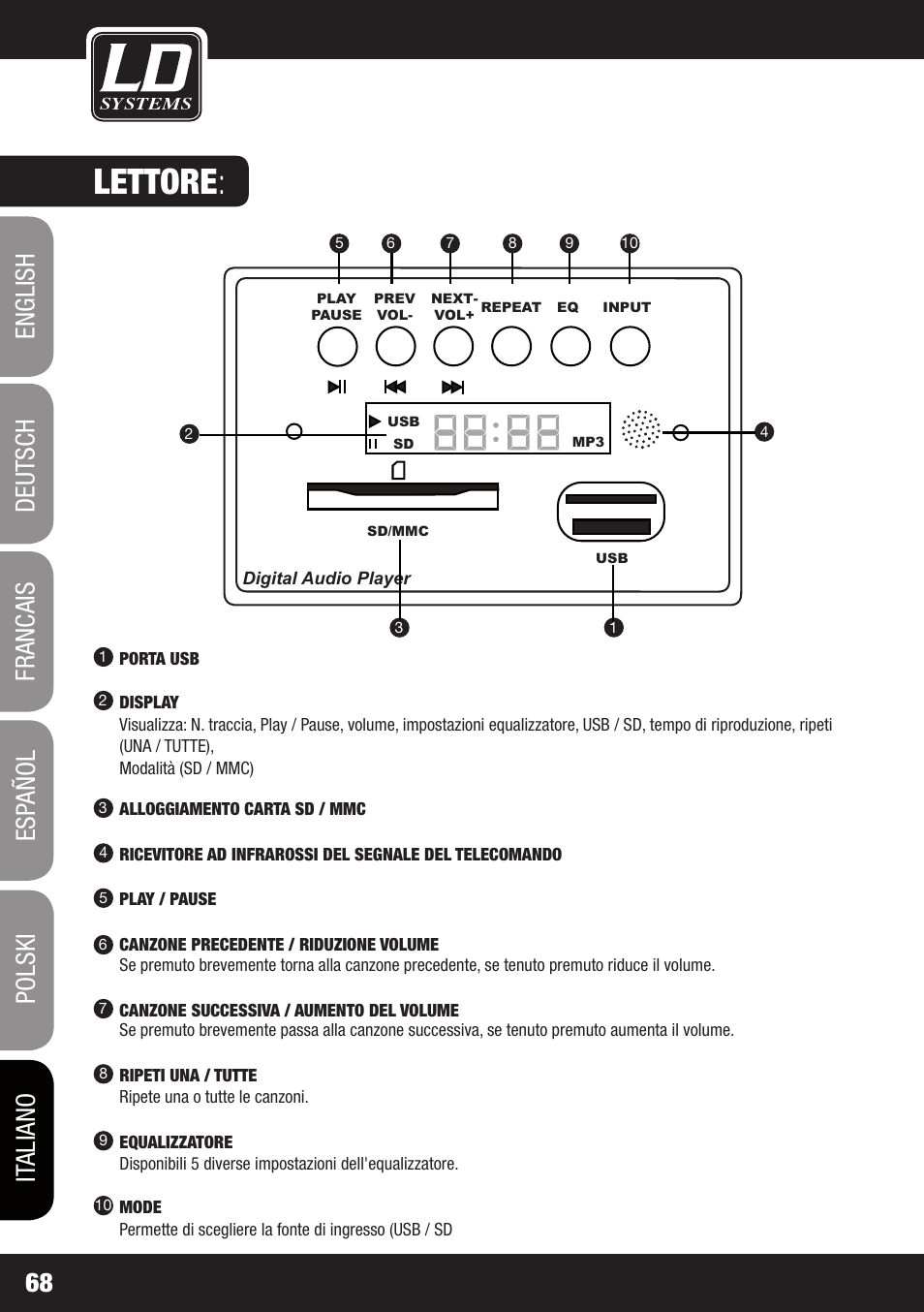 Lettore | LD Systems PLAY 12 A User Manual | Page 68 / 74