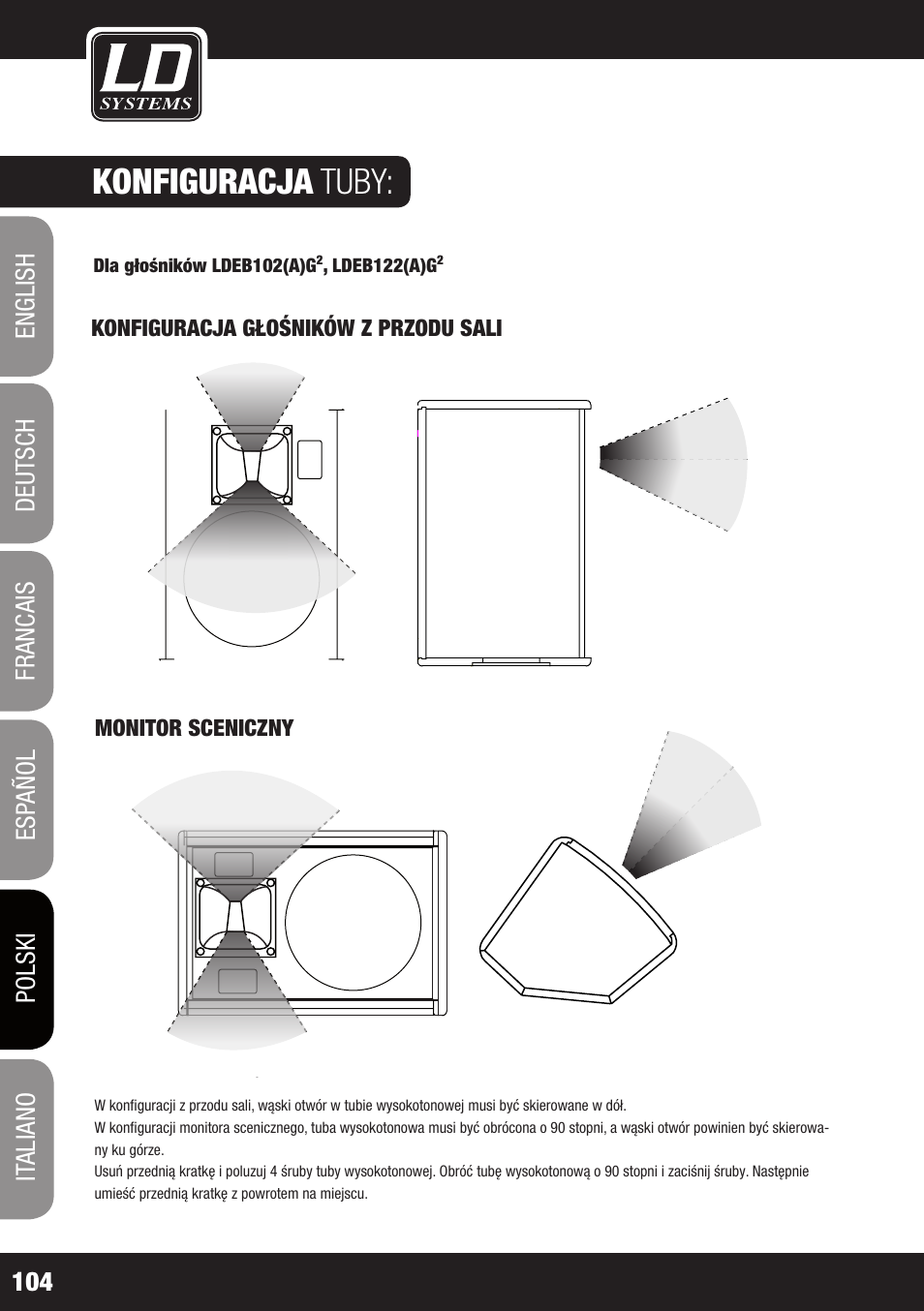 Konfiguracja tuby | LD Systems STINGER 12 A G2 User Manual | Page 104 / 134