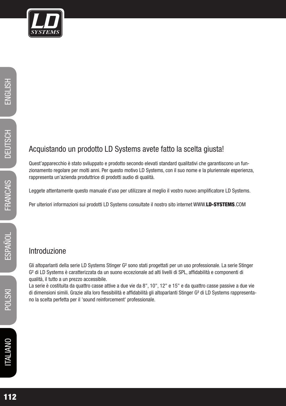 LD Systems STINGER 12 A G2 User Manual | Page 112 / 134