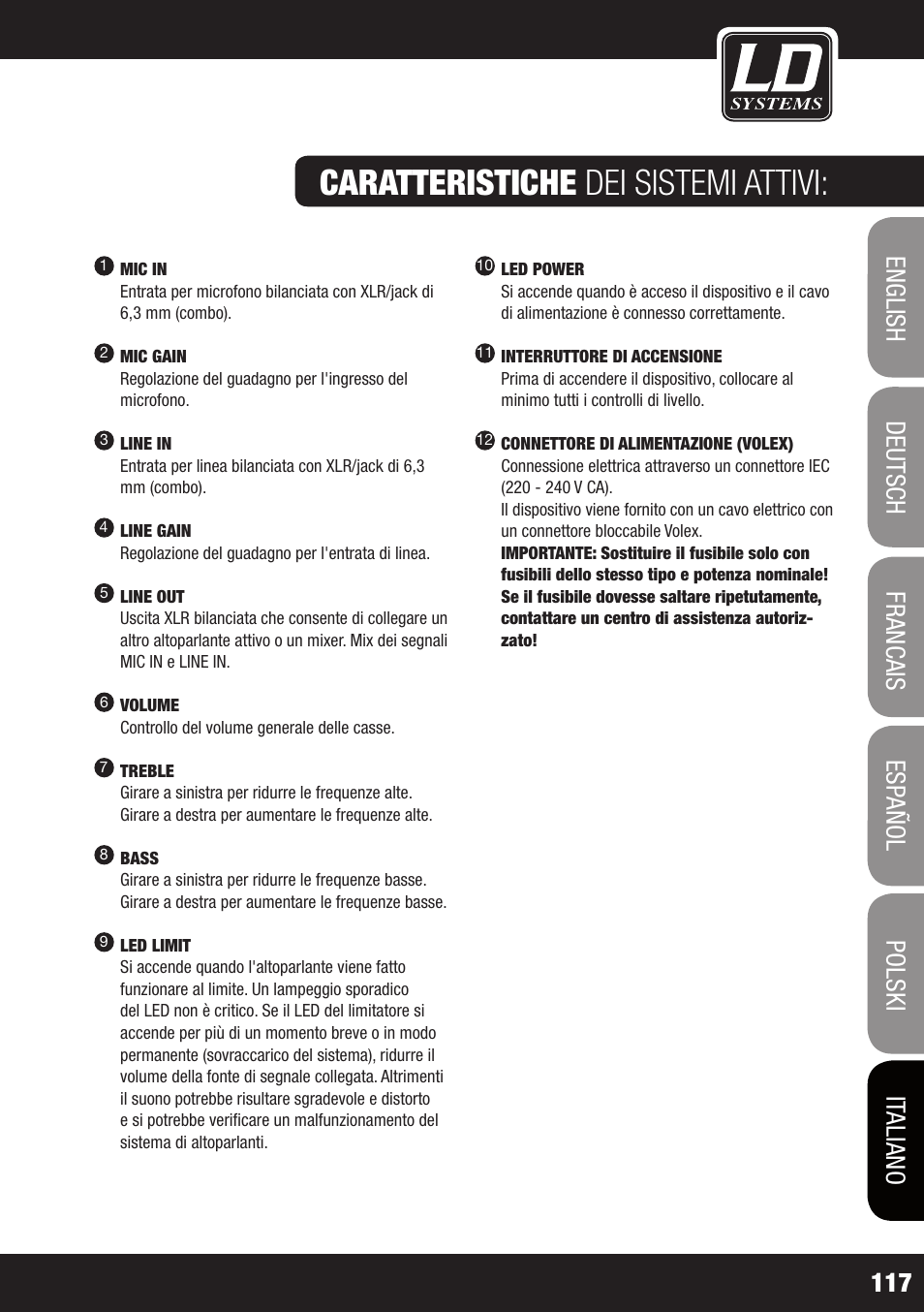 Caratteristiche dei sistemi attivi | LD Systems STINGER 12 A G2 User Manual | Page 117 / 134