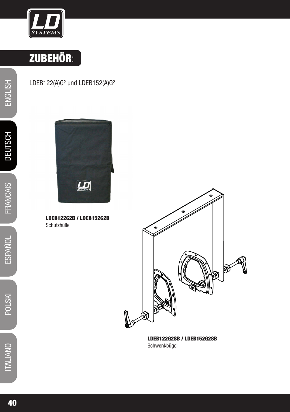 Zubehör | LD Systems STINGER 12 A G2 User Manual | Page 40 / 134