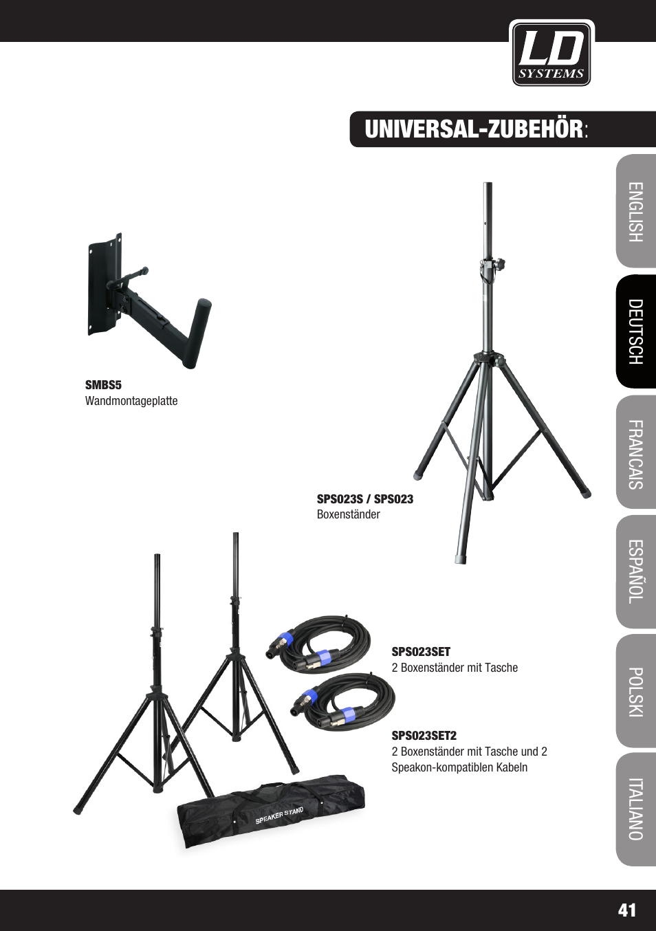 Universal-zubehör | LD Systems STINGER 12 A G2 User Manual | Page 41 / 134