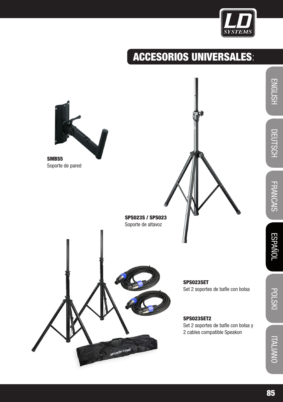 Accesorios universales | LD Systems STINGER 12 A G2 User Manual | Page 85 / 134