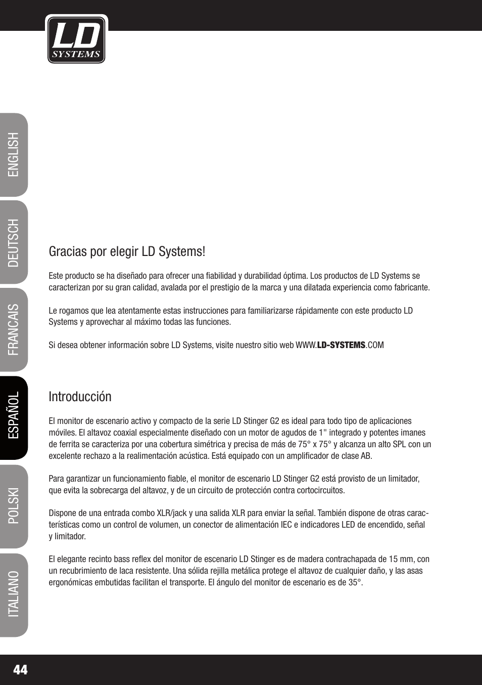 LD Systems LDMON 81AG² User Manual | Page 44 / 88