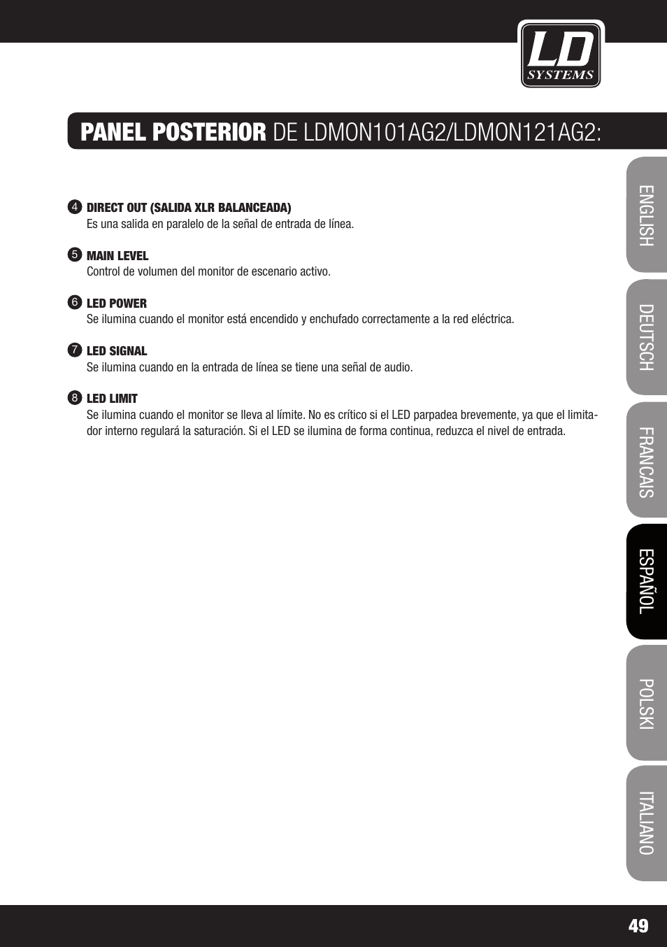 LD Systems LDMON 81AG² User Manual | Page 49 / 88