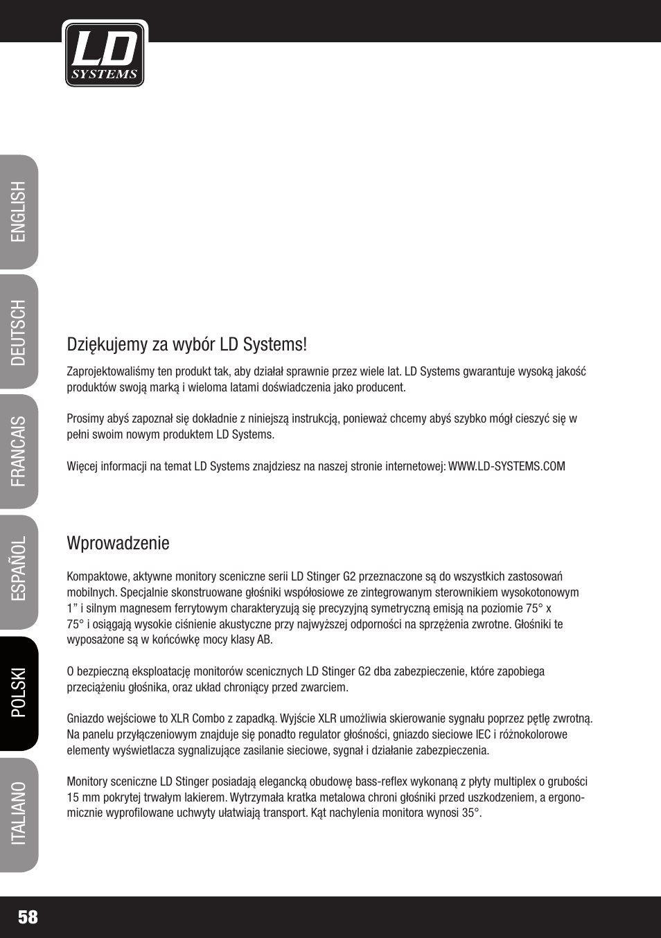 LD Systems LDMON 81AG² User Manual | Page 58 / 88