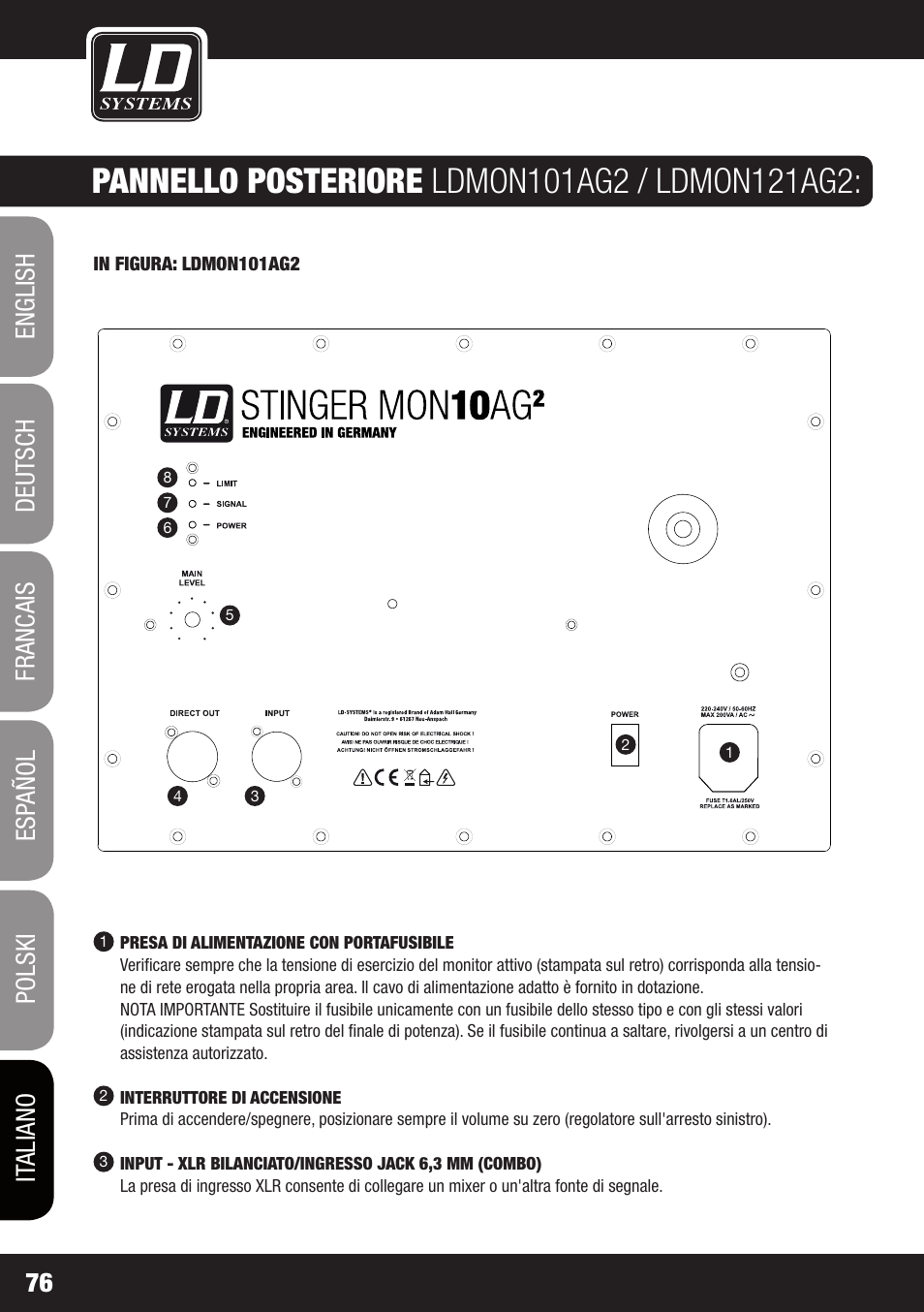 LD Systems LDMON 81AG² User Manual | Page 76 / 88
